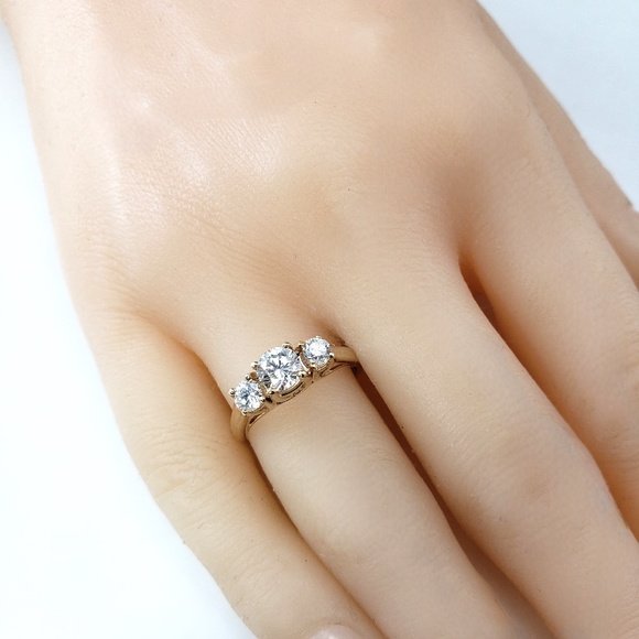 14K Yellow Gold and Diamond Engagement Anniversary Ring Size 6.75 #20878 - Picture 7 of 7